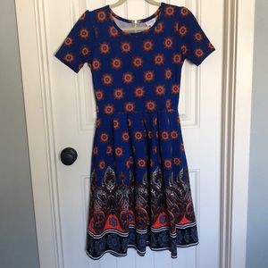 Electric Blue Paisley Medallion LuLaRoe Amelia